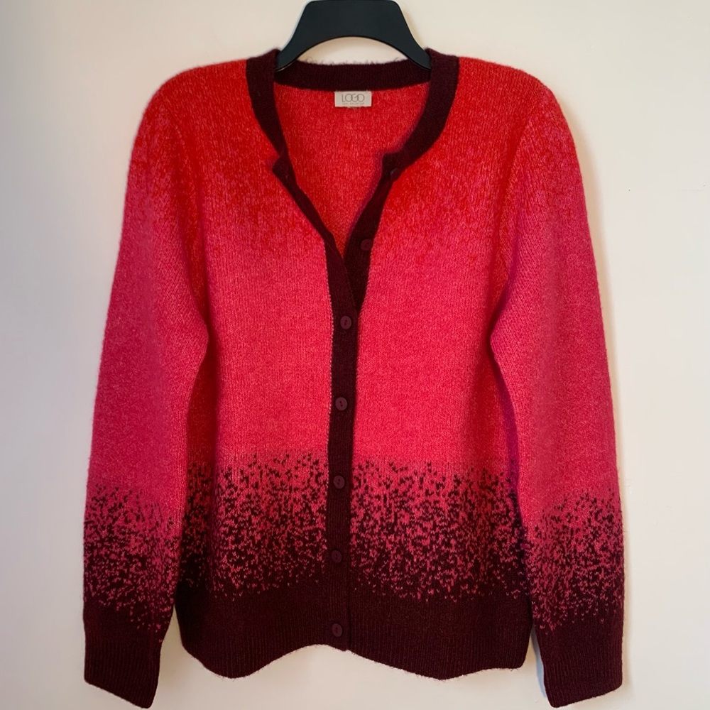 Logo Brushed Pink Ombré Cozy Cardigan Medium - Picture 3 of 10